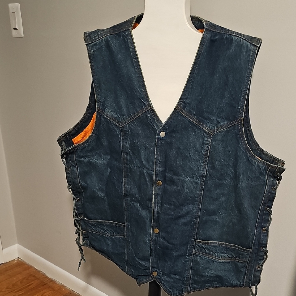 Milwaukee Denim Vest with Orange Liner